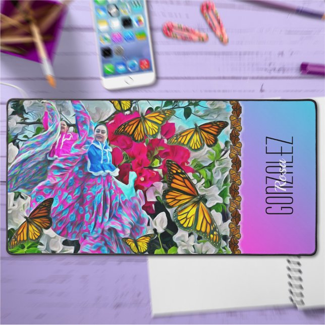 Dancing with Flowers & Butterflies PV01 Desk Mat (Creator Uploaded)