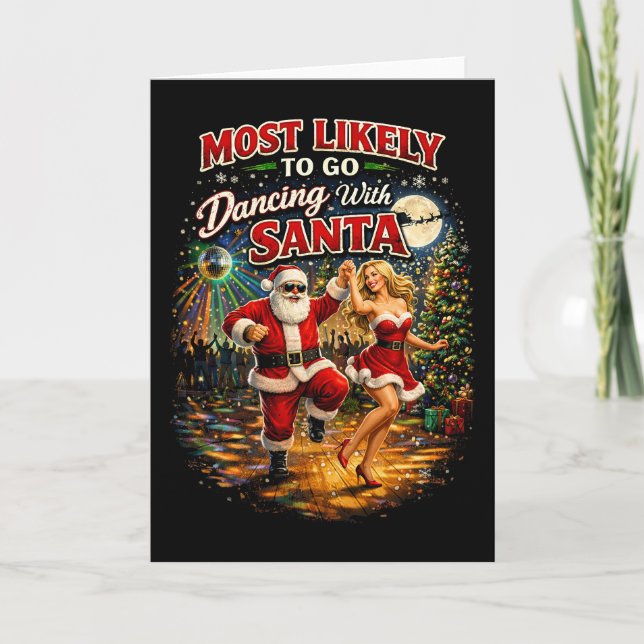 Dancing with Santa Holiday Card (Front)