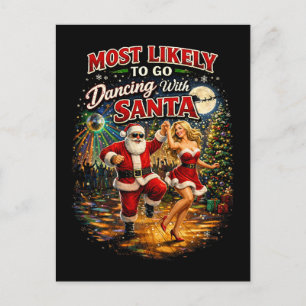 Dancing with Santa Postcard