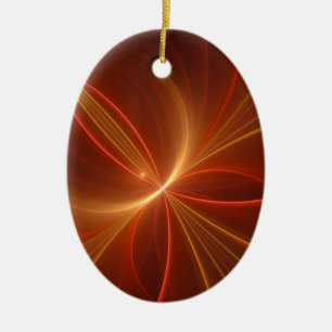 Dancing With The Light Modern Abstract Fractal Art Ceramic Tree Decoration