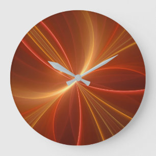 Dancing With The Light Modern Abstract Fractal Art Large Clock