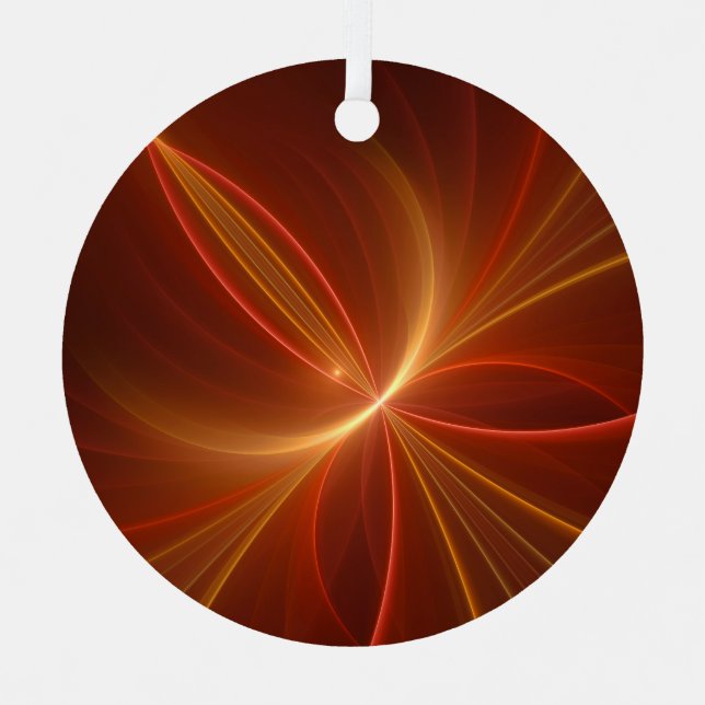 Dancing With The Light Modern Abstract Fractal Art Metal Tree Decoration (Front)