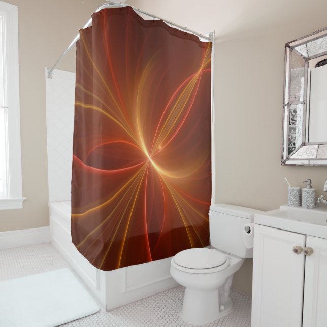 Dancing With The Light Modern Abstract Fractal Art Shower Curtain (In Situ)