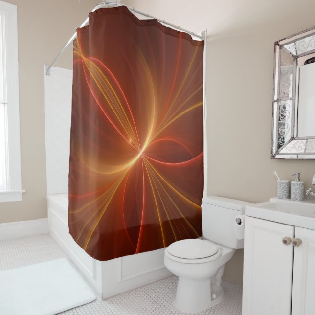 Dancing With The Light Modern Abstract Fractal Art Shower Curtain (In Situ)