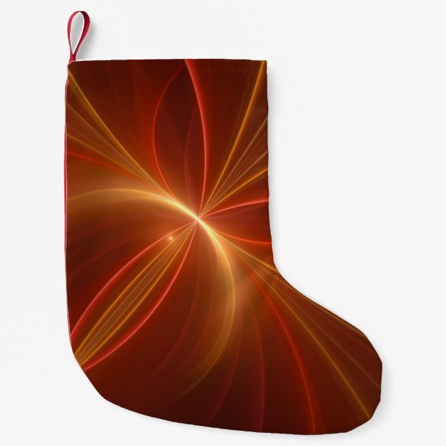 Dancing With The Light Modern Abstract Fractal Art Small Christmas Stocking (Front)