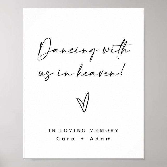 Dancing with us in heaven Wedding Sign (Front)
