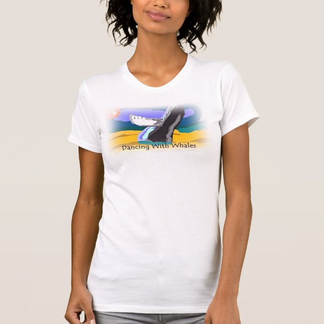 Dancing With Whales Ladies Bella Canvas Tee (Front)