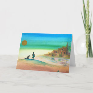 Dancing Woman Takes a Walk in Fuzzy Slippers Thank You Card