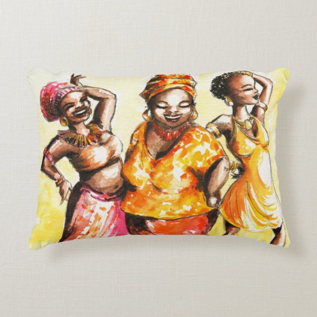 Dancing women decorative cushion (Front)