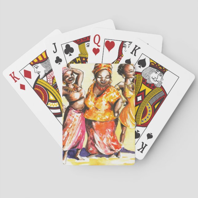 Dancing women playing cards (Back)