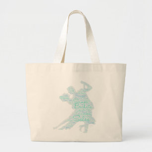 Dancing Word Art Couple Bachata Salsa Large Tote Bag