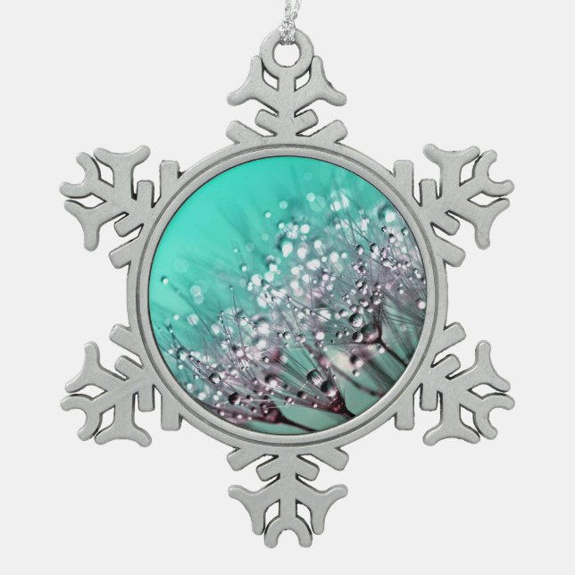 Dandelion_2015_0701 Snowflake Pewter Christmas Ornament (Front)
