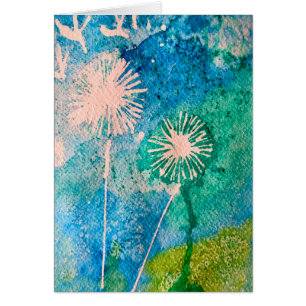 Dandelion abstract watercolor painted