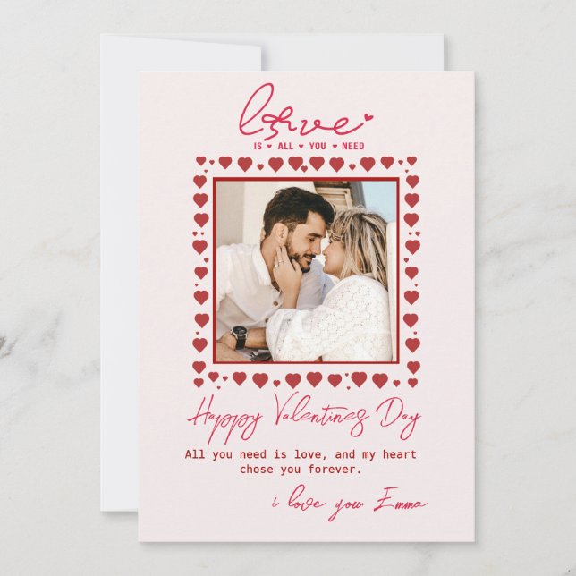 Dandelion  All You Need Is Love Valentines Day  Holiday Card (Front)