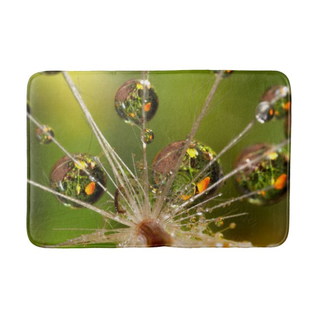 Dandelion And Water Droplets Bath Mat (Front)