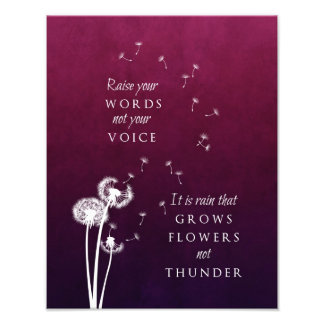 Dandelion Art - Raise your words Photo Print