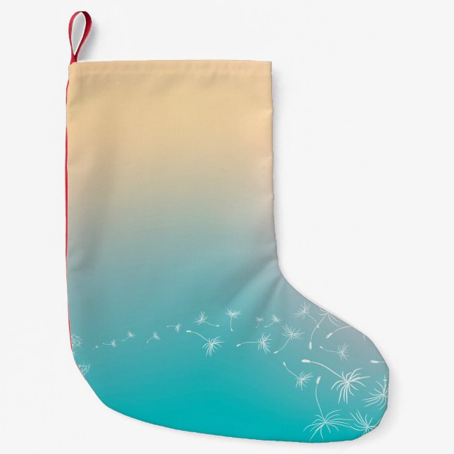 Dandelion background dandelion small christmas stocking (Front)