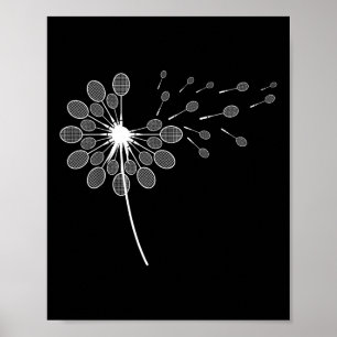 Dandelion Badminton Racket Shirt Badminton Player Poster