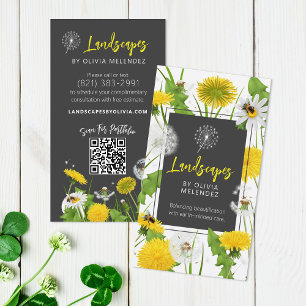 Dandelion & Bees Eco-Friendly Lawn Care Service Business Card