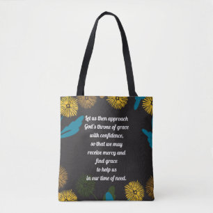 Dandelion black ver tote bag