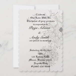 Dandelion Blossoms Vines Flowers Romantic Wedding Invitation