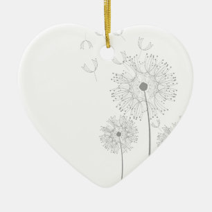 Dandelion Blossoms Vines Romantic Wedding Shower Ceramic Tree Decoration