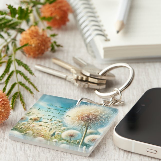 Dandelion Blowball & Quote #2 Key Ring (Front Right)