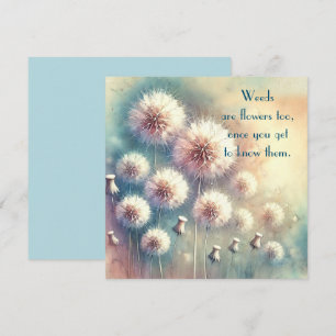 Dandelion Blowball & Quote Thank You Card