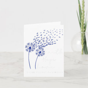 Dandelion Blue Ribbon Faith Hope Love Colon Cancer Card