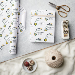 Dandelion Butterflies Congratulations on New Home Wrapping Paper