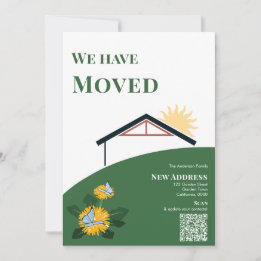 Dandelion Butterflies New Home Address QR Code Announcement