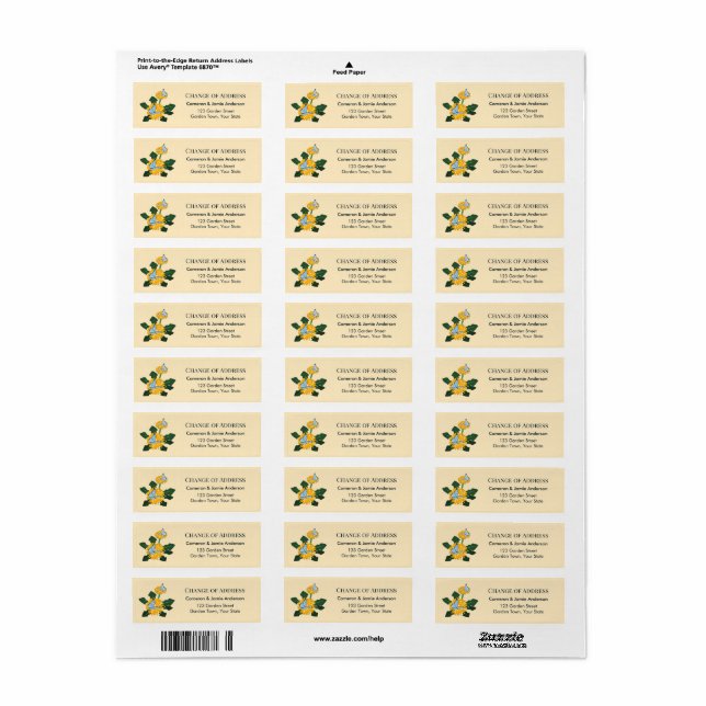 Dandelion Butterflies We've Moved Return Address (Full Sheet)