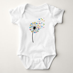 Dandelion butterfly flow baby bodysuit