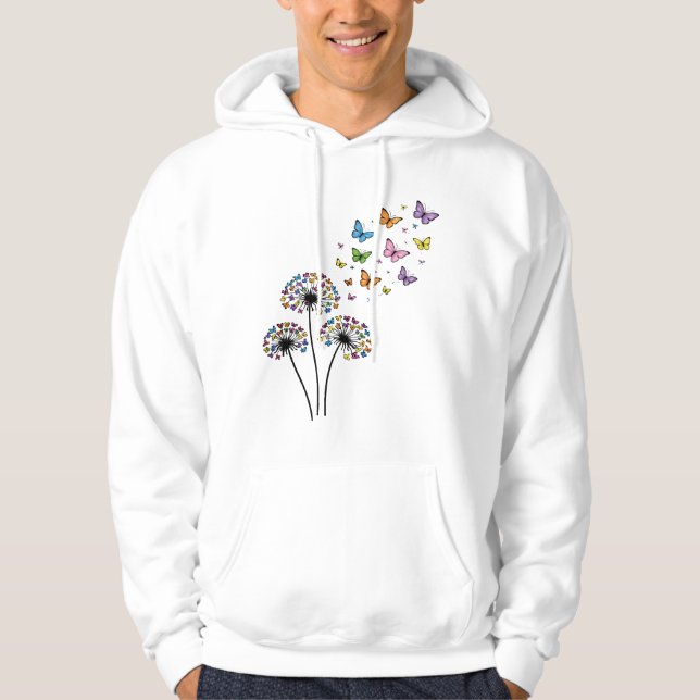 Dandelion butterfly flow hoodie (Front)