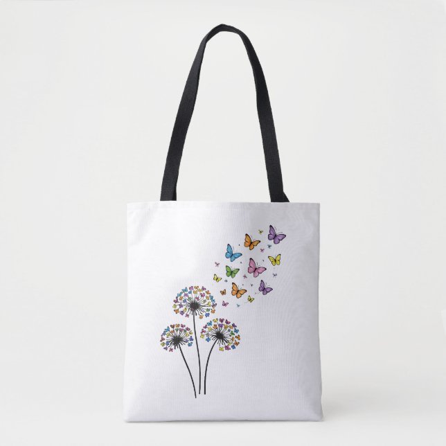 Dandelion butterfly flow tote bag (Front)