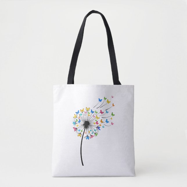 Dandelion butterfly flow tote bag (Front)