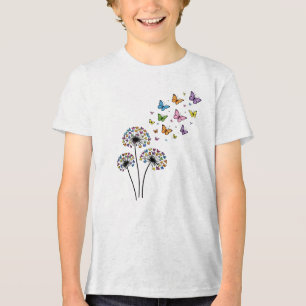 Dandelion butterfly flow Tri-Blend shirt