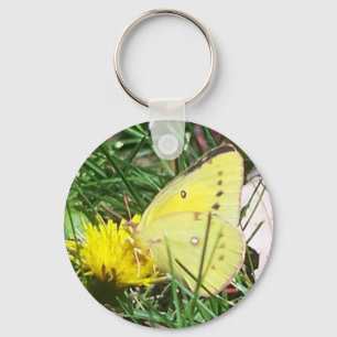 Dandelion Butterfly Key Ring