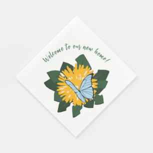 Dandelion Butterfly Welcome to New Home Dinner Napkin