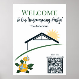 Dandelion Butterfly Welcome to Our New Home Party Poster
