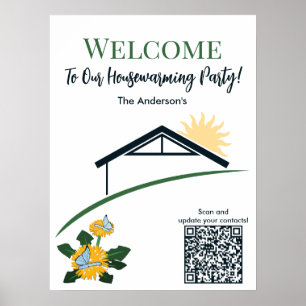 Dandelion Butterfly Welcome to Our New Home Party Poster