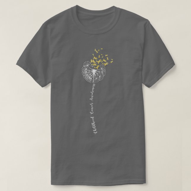 Dandelion Childhood Cancer Awareness Ribbon Mum Da T-Shirt (Design Front)