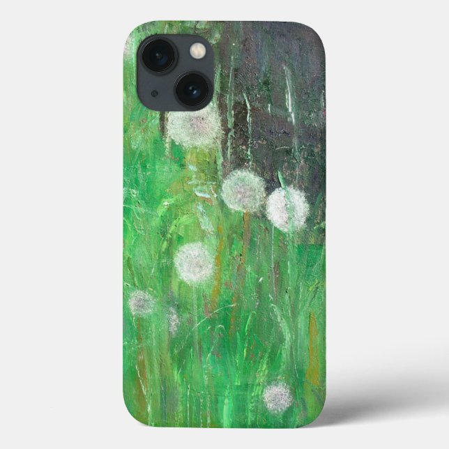 Dandelion Clocks in Grass 2008 oil on canvas Case-Mate iPhone Case (Back)