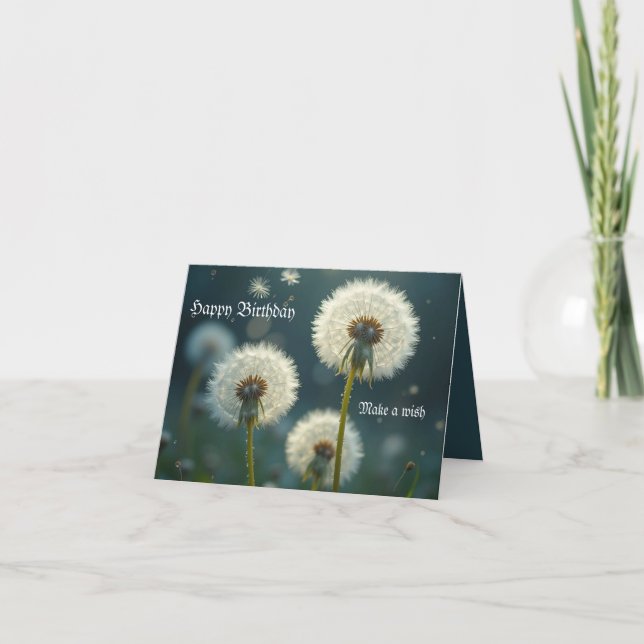 Dandelion Clocks Make a Wish Card (Front)