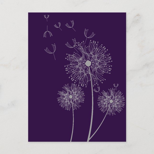 Dandelion colour modern floral art postcard (Front)