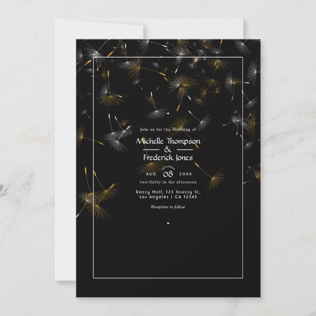 Dandelion Confetti Wedding Invitation (Front)