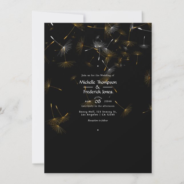 Dandelion Confetti Wedding Invitation (Front)