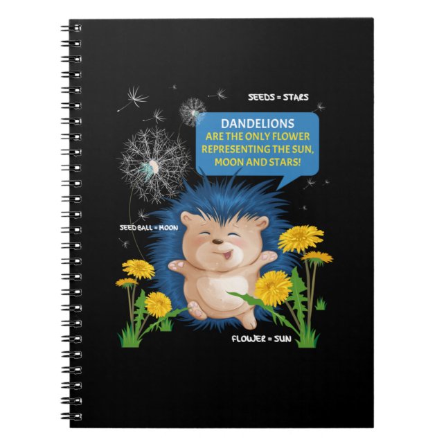 Dandelion Dancing Hedgehog Educational Notebook (Front)