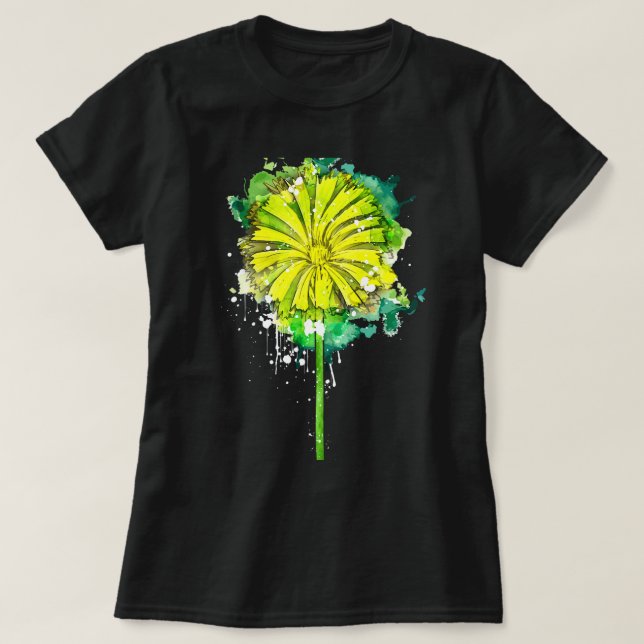 Dandelion dandelion flower botanist watercolor sum T-Shirt (Design Front)