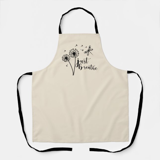 Dandelion Dragonfly Just Breathe Apron (Front)